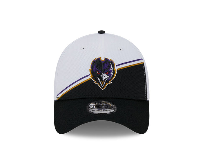 Baltimore Ravens New Era 2023 Sideline 39THIRTY Flex Hat - White/Black