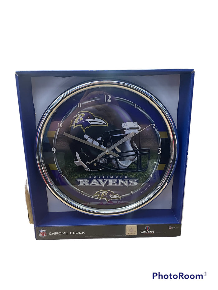 Baltimore Ravens WinCraft NFL Chrome Clock