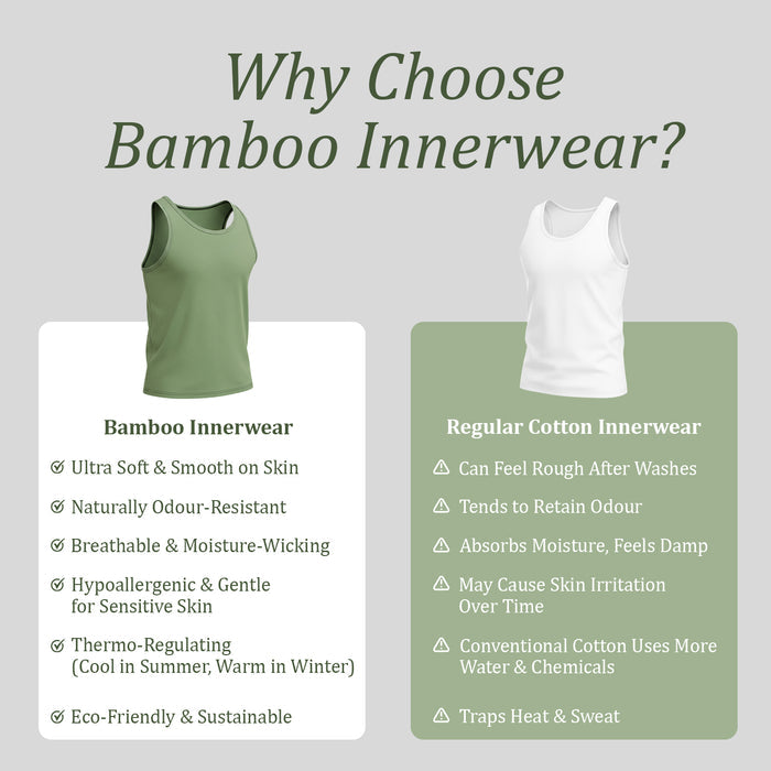 Bamboo Vest for Men - Black (Pack of 1)