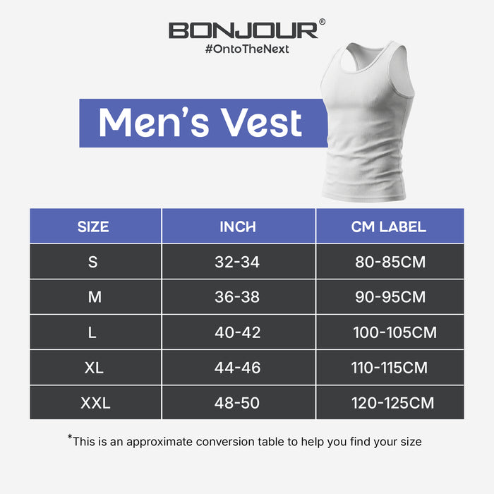 Bamboo Vest for Men - Black (Pack of 1)