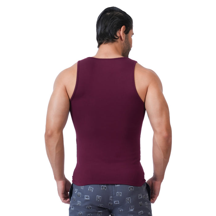 Bamboo Vest for Men - Midnight Plum (Pack of 1)