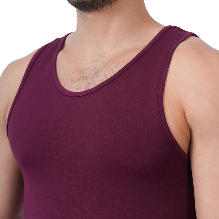 Bamboo Vest for Men - Midnight Plum (Pack of 1)