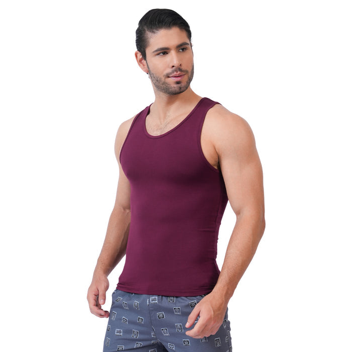 Bamboo Vest for Men - Midnight Plum (Pack of 1)