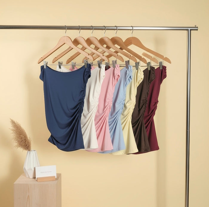 Basic Top-Off Shoulder-Sky Blue