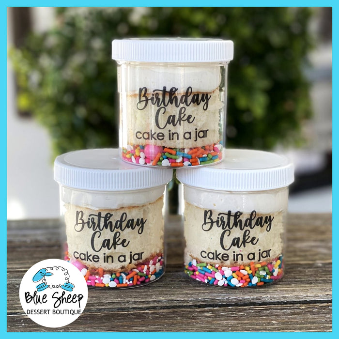 birthday cake in jar
