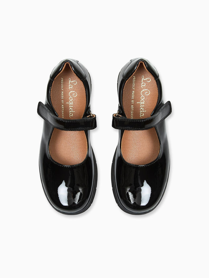 Black Patent Leather Girl Classic School Shoes