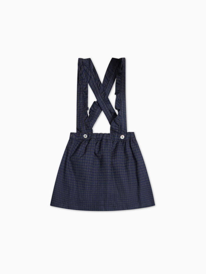 Blue Check Agata Girl Pinafore Skirt
