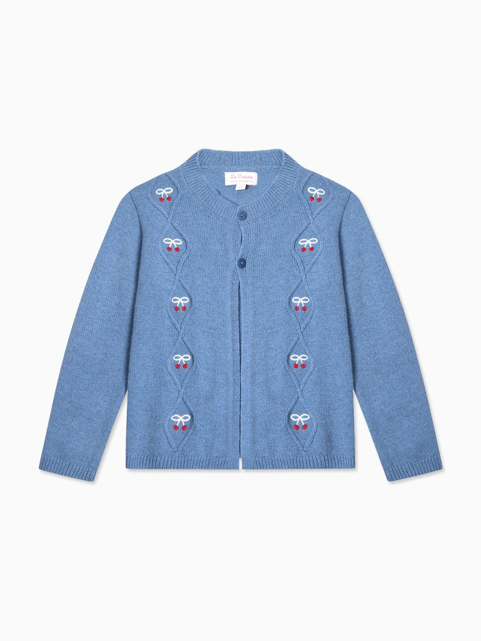 Blue Leanor Merino Girl Cardigan