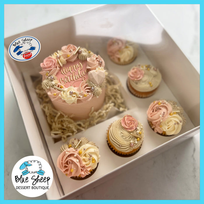 Blush Blossoms Birthday Bento Gift Box | Cake & Cupcakes