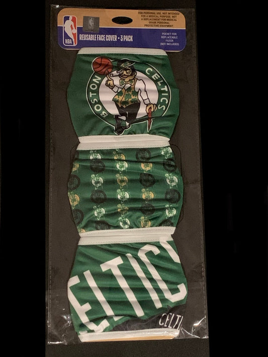 Boston Celtics Game Time FOCO NBA Face Mask Covers Adult 3 Pack