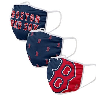 Boston Red Sox FOCO MLB Face Mask Covers Adult 3 Pack