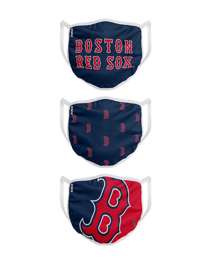 Boston Red Sox FOCO MLB Face Mask Covers Adult 3 Pack