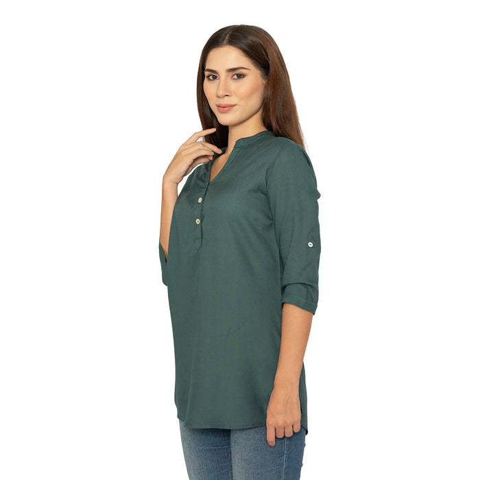 Bottel Green Short Kurti – Stylish Kurti for Women & Girls