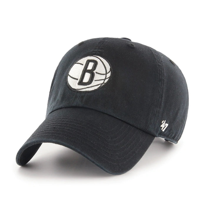 Brooklyn Nets "B" Logo NBA 47 Brand Clean Up Adjustable Buckle Back Hat