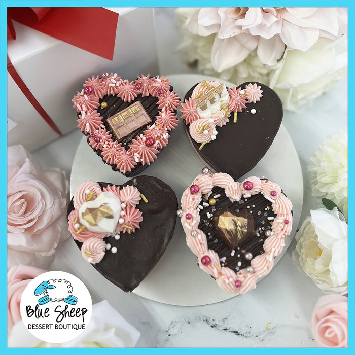 brownie & cheesecake heart gift box