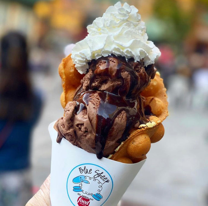 bubble waffle sundae