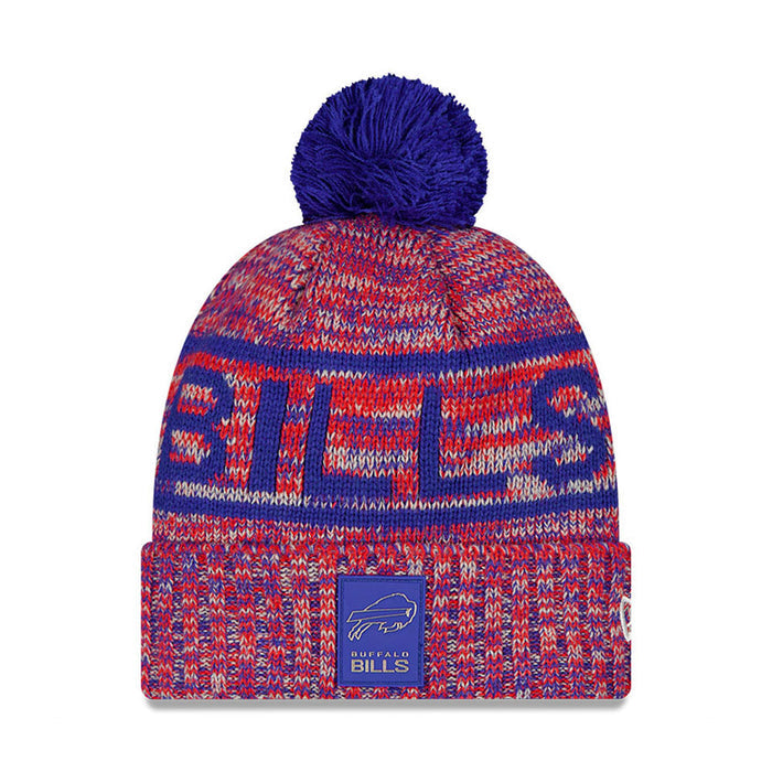 Buffalo Bills New Era 2025 Sideline Cold Weather Cuffed Knit Hat with Pom