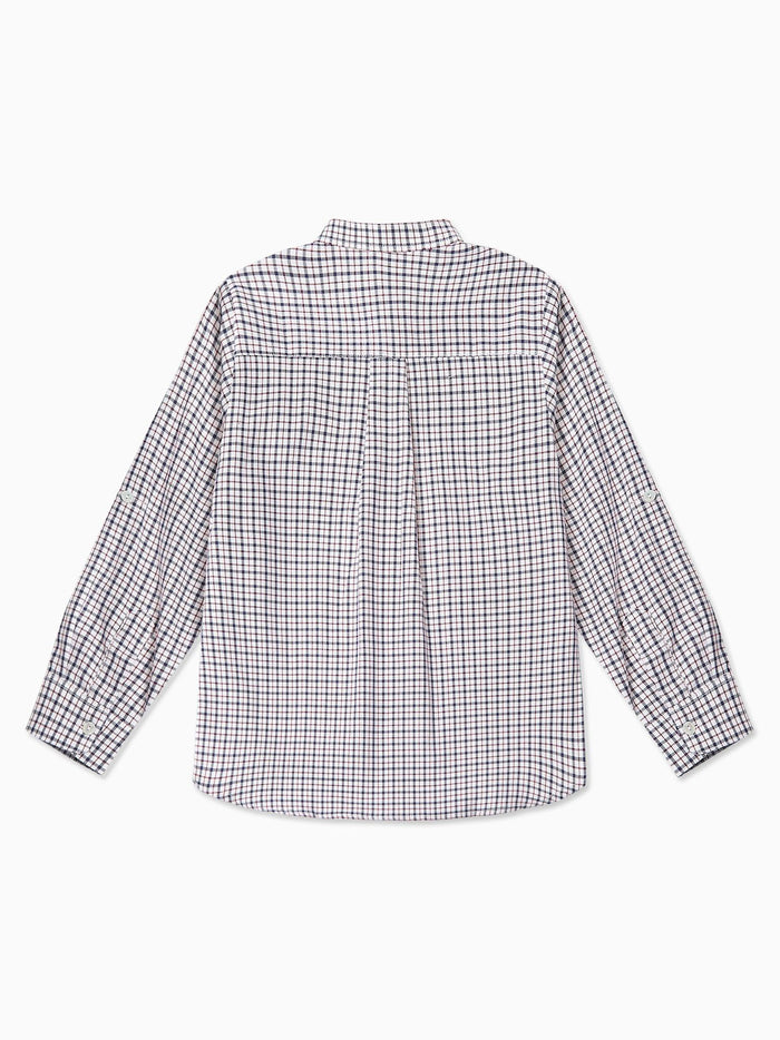 Burgundy Check Mateo Long Sleeve Boy Shirt