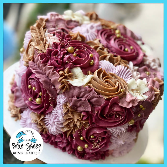 burgundy fall floral textures to go cake