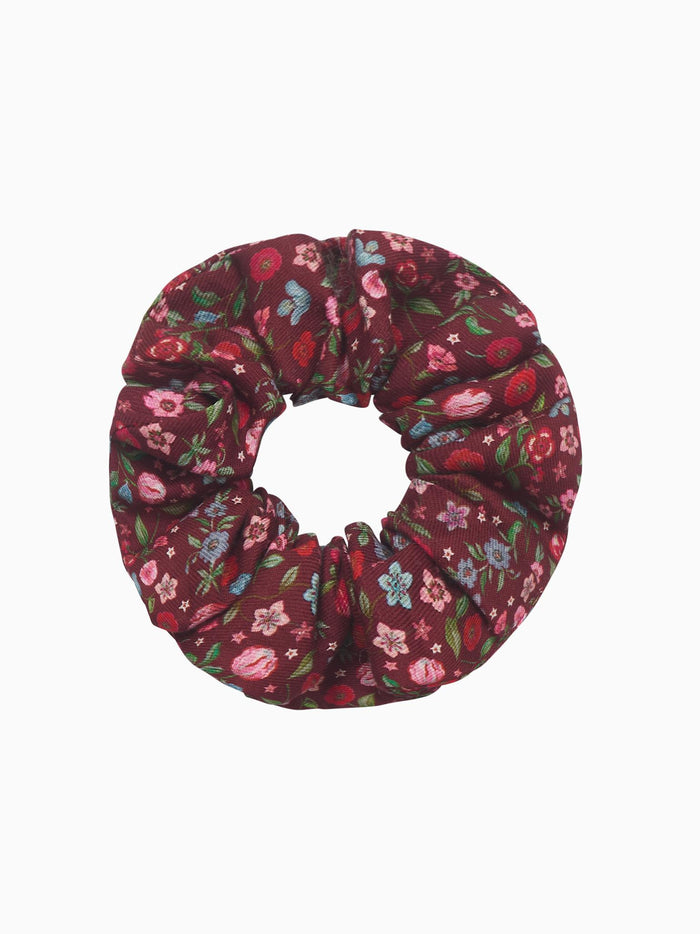 Burgundy Floral Girl Scrunchie