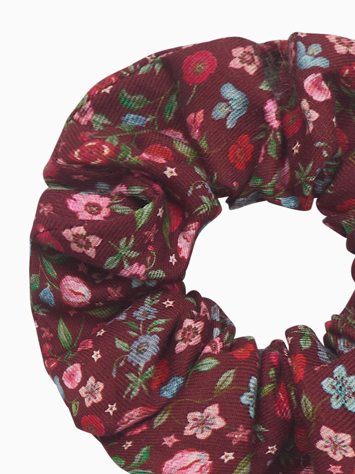 Burgundy Floral Girl Scrunchie