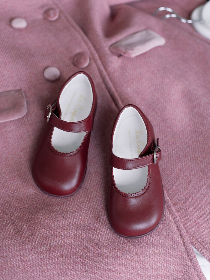 Burgundy Leather Toddler Mary Jane Shoes