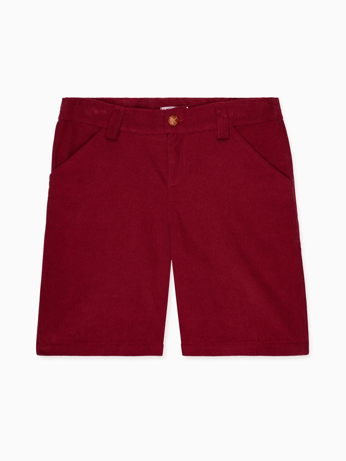 Burgundy Lucas Corduroy Boy Shorts