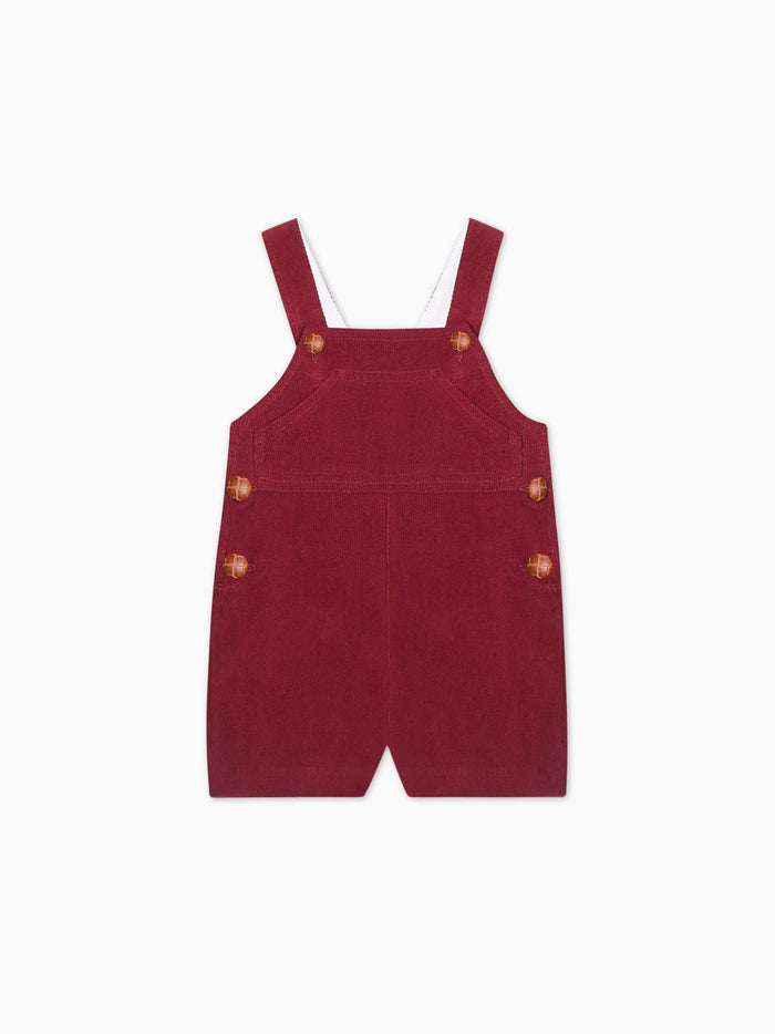 Burgundy Salma Corduroy Baby Dungarees