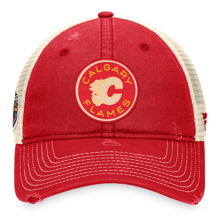 Calgary Flames Fanatics Branded 2023 NHL Heritage Classic Authentic Pro Trucker Adjustable Hat