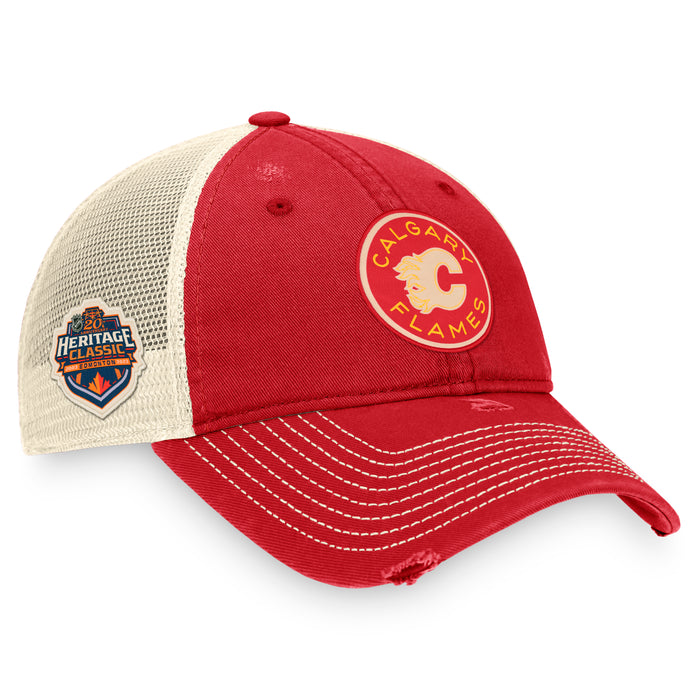 Calgary Flames Fanatics Branded 2023 NHL Heritage Classic Authentic Pro Trucker Adjustable Hat