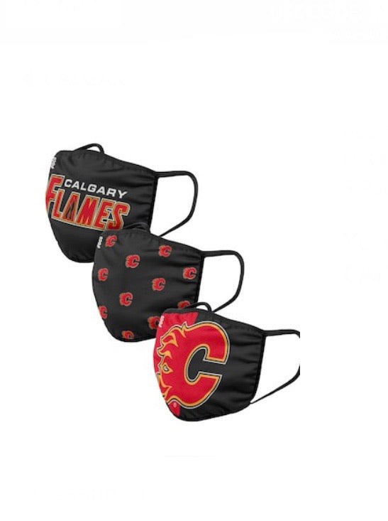 Calgary Flames FOCO NHL Face Mask Covers Adult 3 Pack