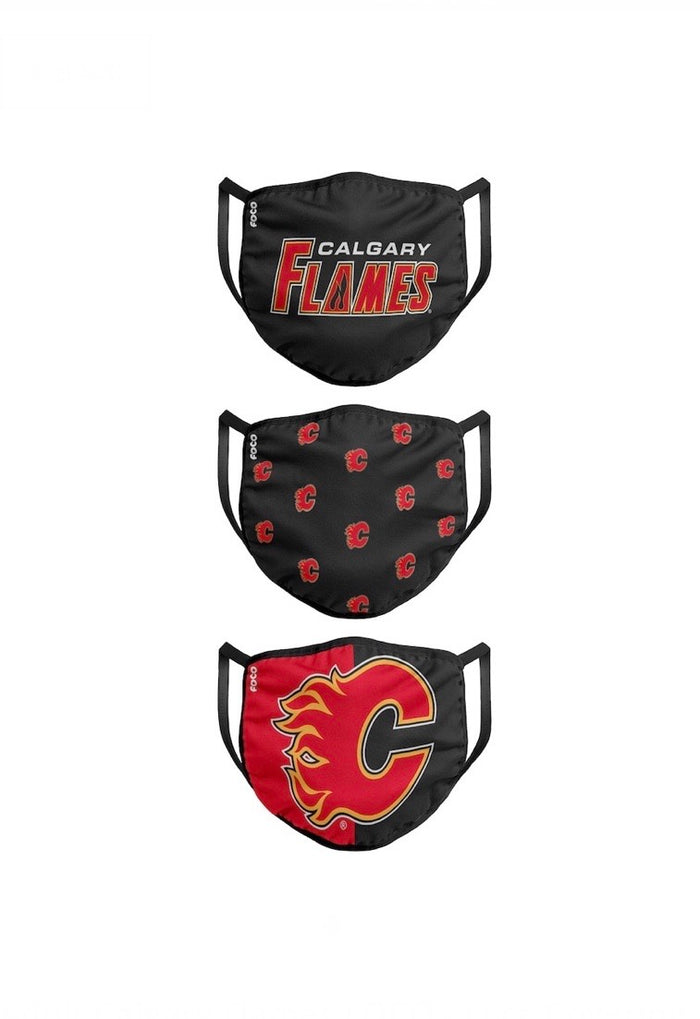 Calgary Flames FOCO NHL Face Mask Covers Adult 3 Pack
