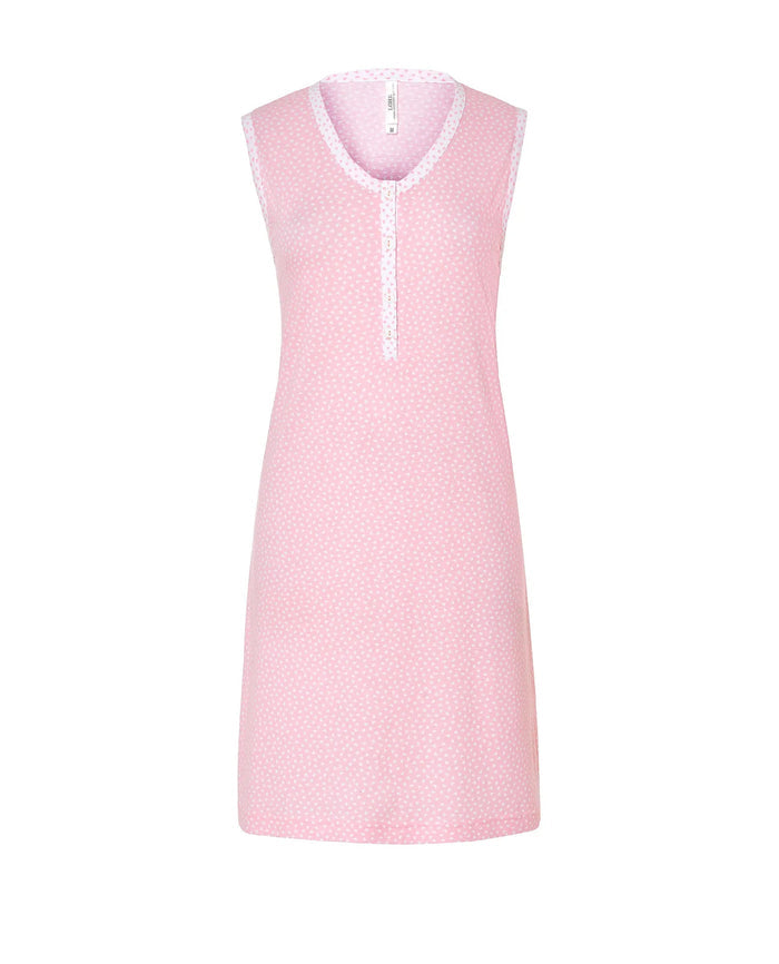 ligera camisola de verano sin mangas en tonos rosas y corazones
