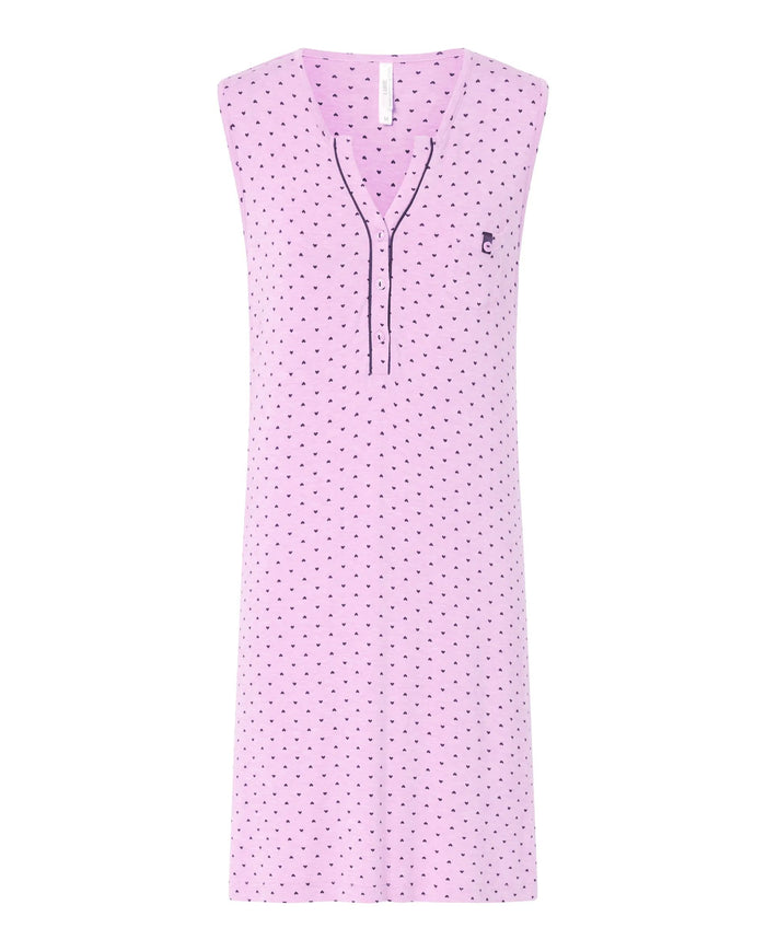 camisola corta sin mangas de verano rosa con corazoncitos