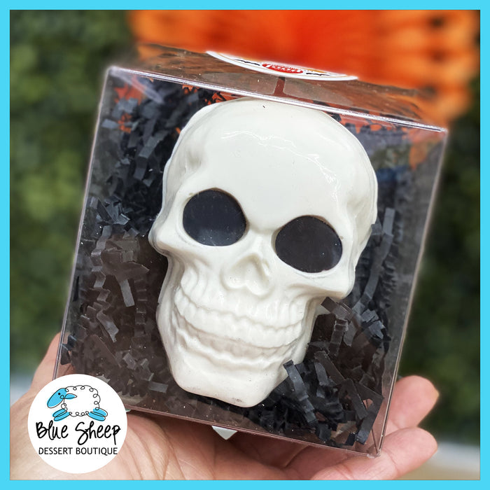 candy stuffed breakable chocolate skull