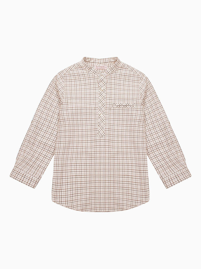 Caramel Check Mateo Long Sleeve Boy Shirt