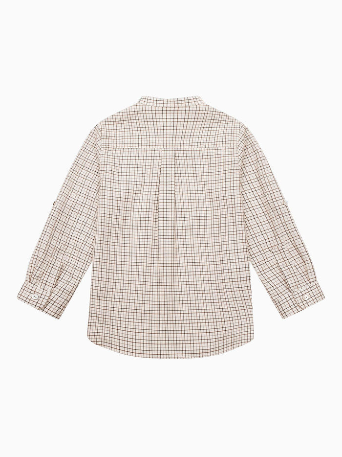 Caramel Check Mateo Long Sleeve Boy Shirt