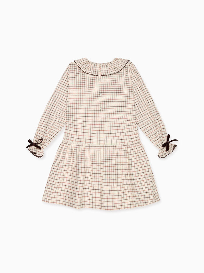 Caramel Check Tessa Girl Drop Waist Dress