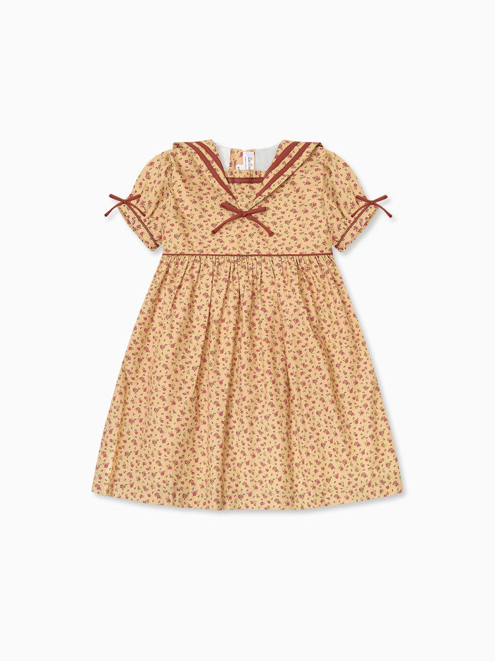 Caramel Floral Mirabel Girl Dress