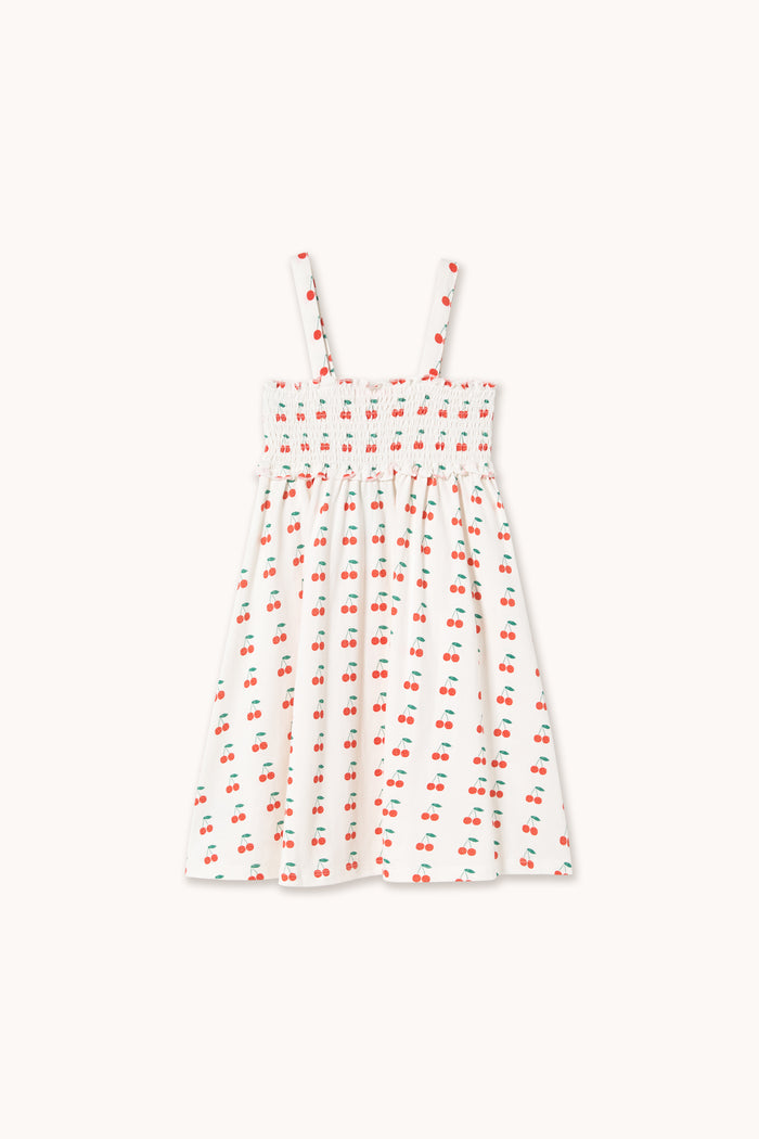 Cherries Strap Dress in Off-White