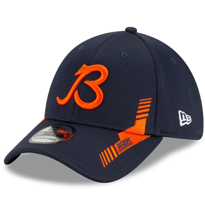 Chicago Bears 2021 New Era NFL Sideline Home B Logo Navy 39THIRTY Flex Hat