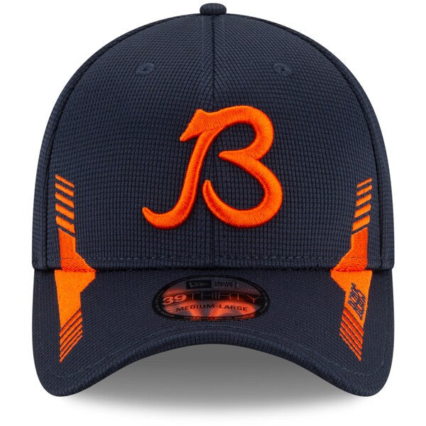 Chicago Bears 2021 New Era NFL Sideline Home B Logo Navy 39THIRTY Flex Hat