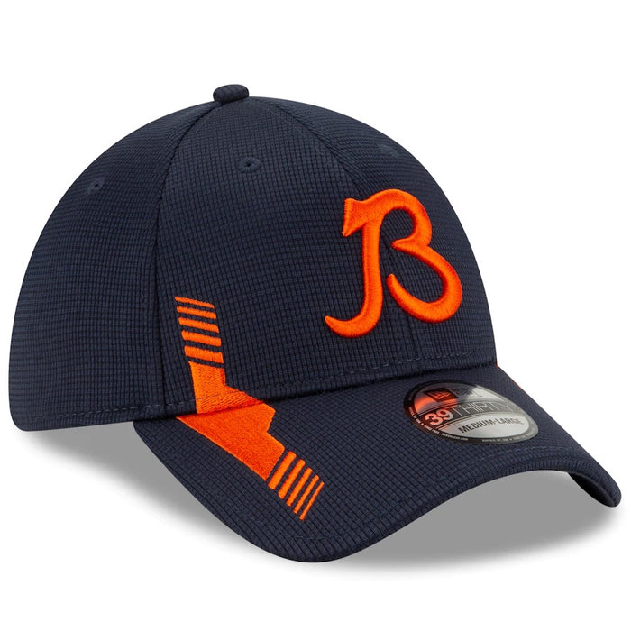 Chicago Bears 2021 New Era NFL Sideline Home B Logo Navy 39THIRTY Flex Hat