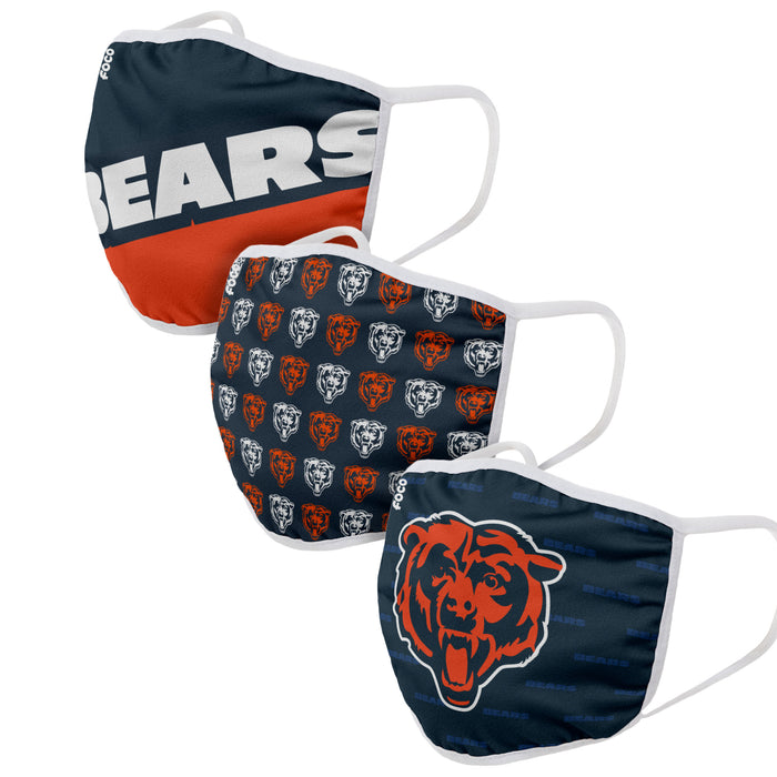 Chicago Bears FOCO NFL Face Mask Covers Adult 3 Pack