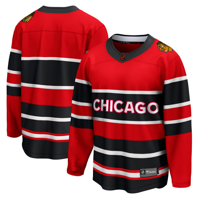 Chicago Blackhawks Fanatics Branded - Retro Reverse Special Edition 2.0 Breakaway Blank Jersey - Red/Black