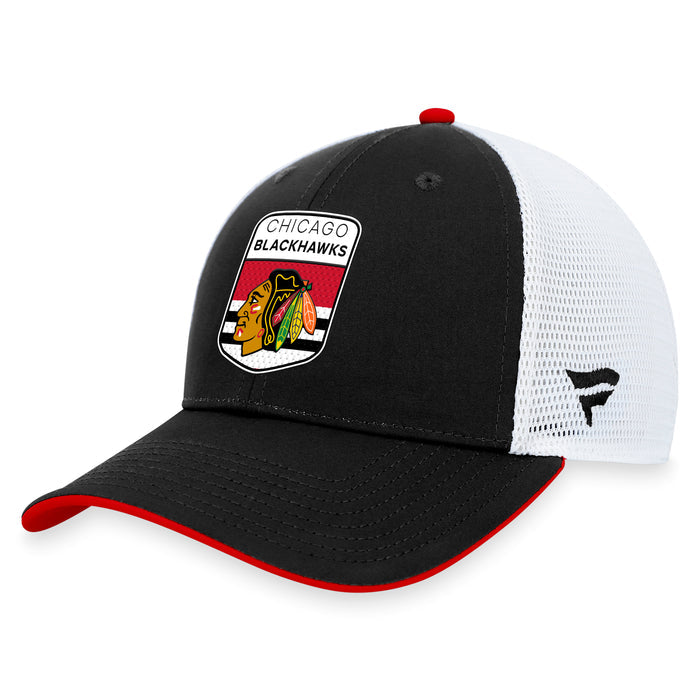 Chicago Blackhawks Fanatics Branded Blue 2023 NHL Draft On Stage Trucker Adjustable Hat