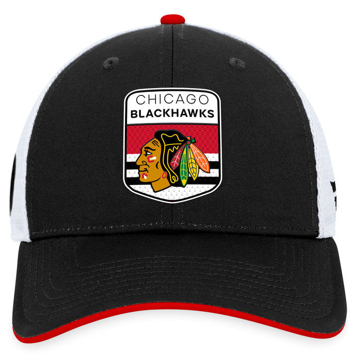 Chicago Blackhawks Fanatics Branded Blue 2023 NHL Draft On Stage Trucker Adjustable Hat