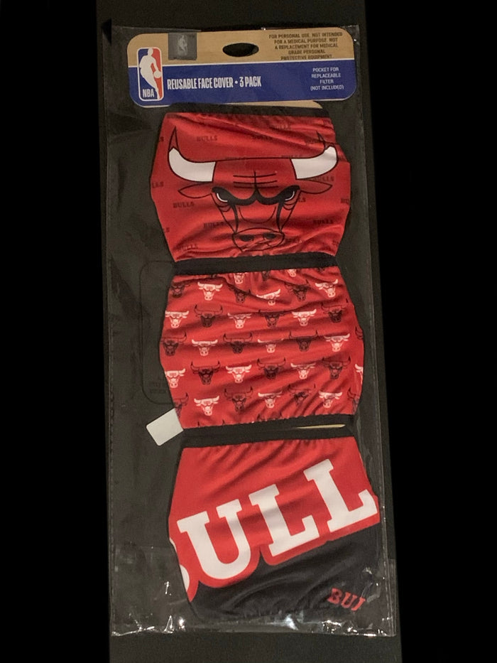 Chicago Bulls Game Time FOCO NBA Face Mask Covers Adult 3 Pack