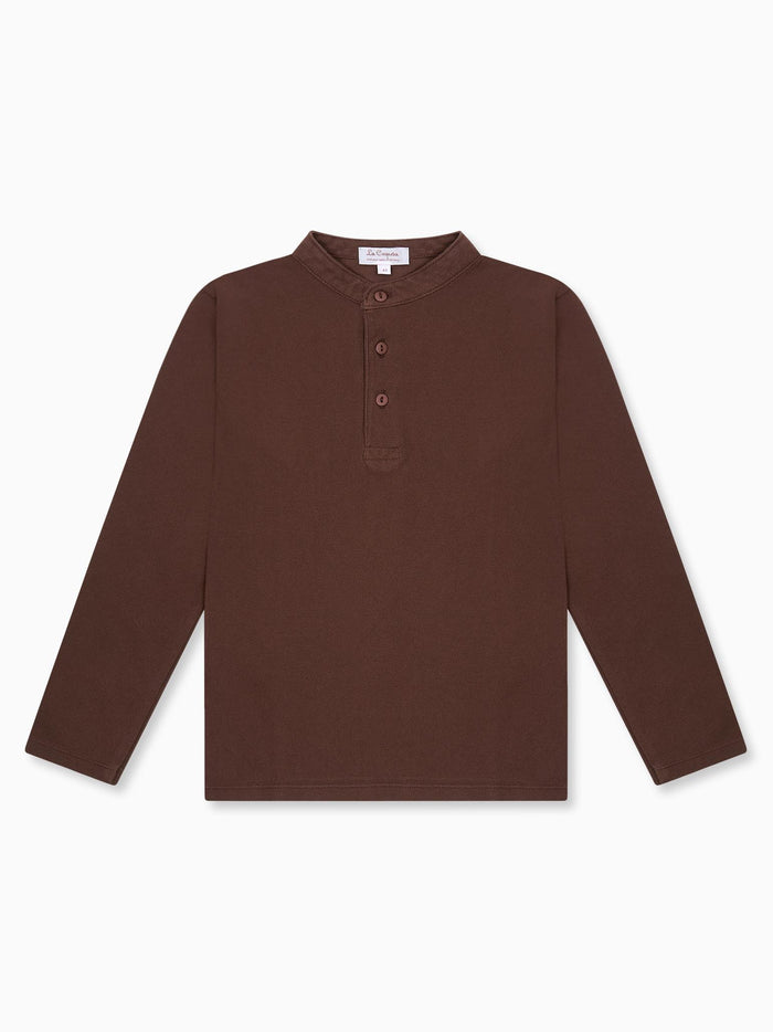 Chocolate Alcomo Long Sleeve Boy Polo Shirt
