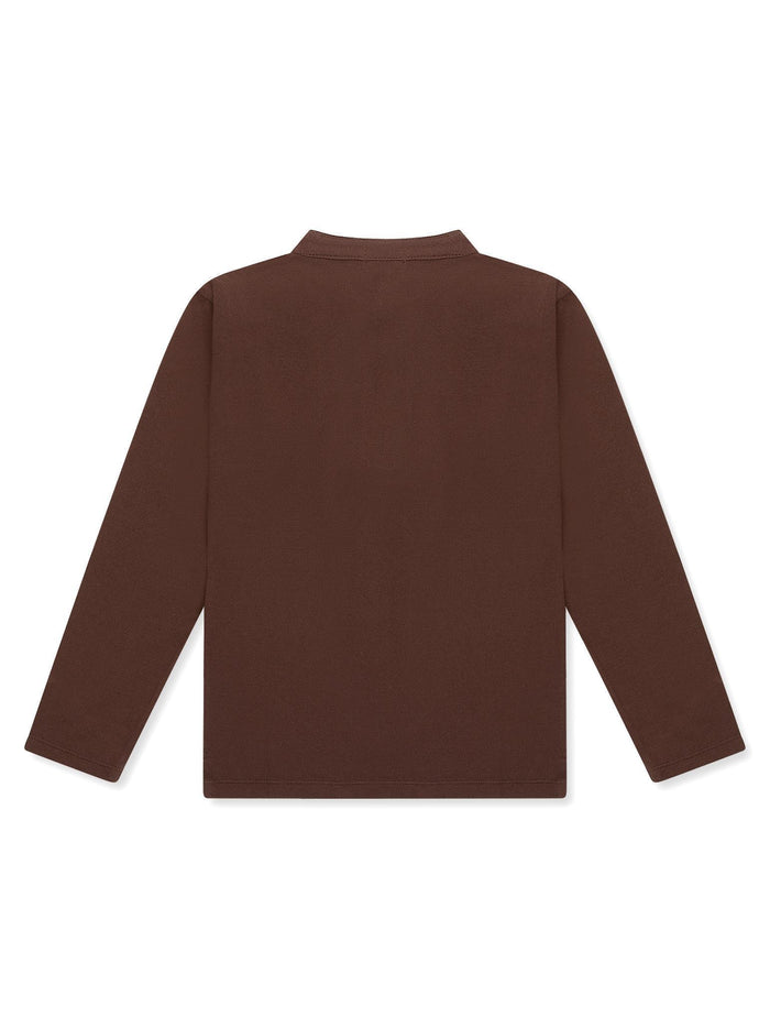 Chocolate Alcomo Long Sleeve Boy Polo Shirt
